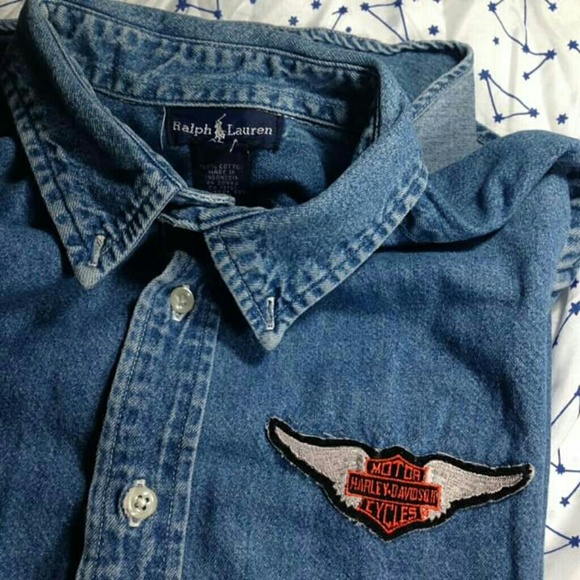 Ralph Lauren Jackets & Blazers - Vintage Ralph Lauren Harley Davidson denim Jacket